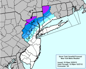 Storm Total Snow Forecast | December 25th, 2012
