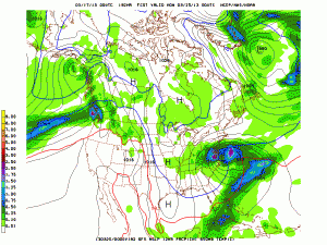The 00z GFS at day 8 shows a major snowstorm climbing up the east coast. 