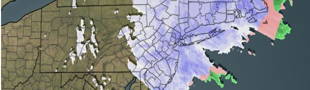 Moderate to heavy snow continued on Friday morning and afternoon throughout much of the area, courtesy of an inverted trough extending over the Northeast US. 