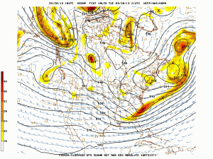The 500mb pattern from 5 p.m yesterday shows a cold pool at that level in our area, one factor that leads to atmospheric instability.