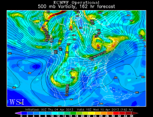 The European model at 162 hours, which is valid for Wednesday afternoon.