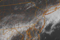 Visible satellite imagery from the morning of May 16, 2013 showing clouds moving southeast through the area.