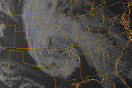 Visible satellite imagery from the evening of May 4th, 2013 showing a low pressure system in association with a cutoff low aloft over the Central US. This will weaken and drift towards our area next week.