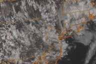 Visible satellite imagery from the evening of May 9 2013. You can visualize the circulation of the upper level low, located just east of Long Island.