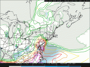 The 00z 6/12 GFS's surface-based CAPE, valid for 5 p.m. Thursday. 