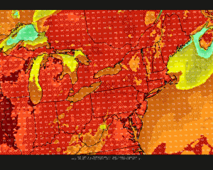 The high-res 12z NAM shows highs approaching 90 for parts of the region tomorrow afternoon. 