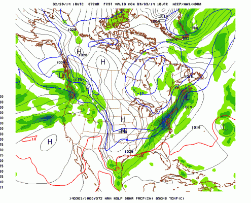 Today's 18z NAM shows heavy snow with precipitation oriented from southwest to northeast. 