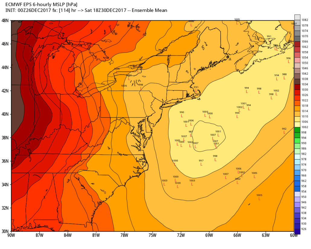 ECMWF ensembles on this weekend's storm threat.