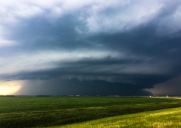 A high-precipitation supercell near Buxton, ND