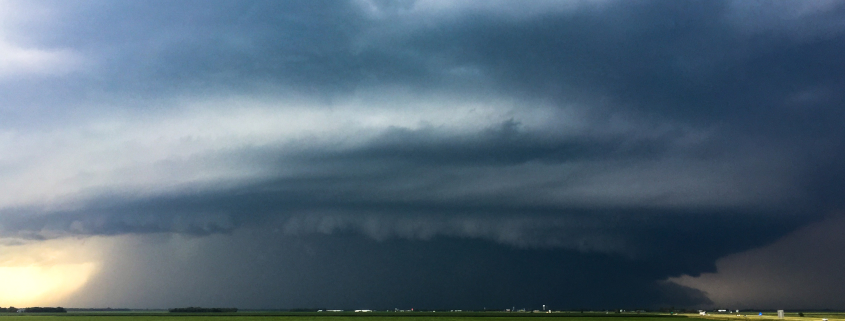 A high-precipitation supercell near Buxton, ND