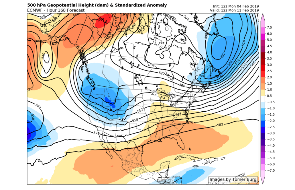 ECMWF 500mb heights 