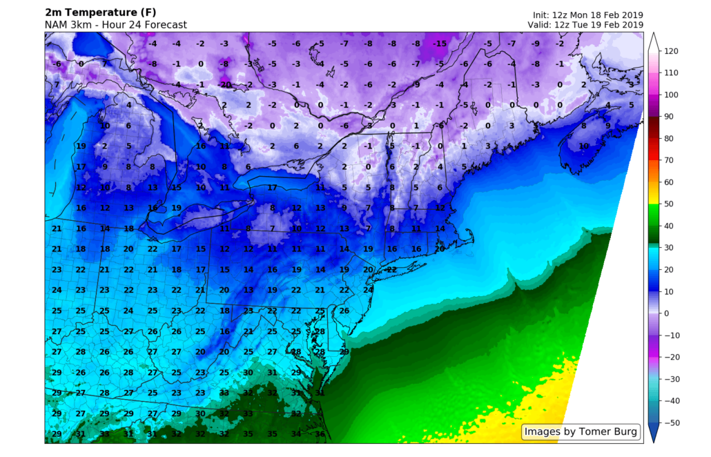 Surface temperatures 