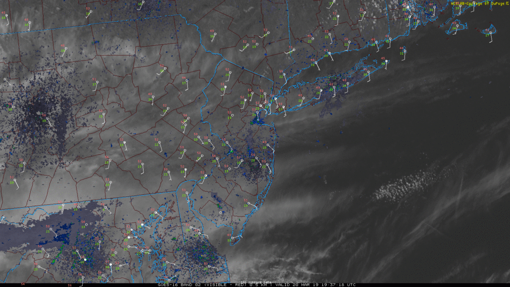 Visible Satellite and Surface Obs
