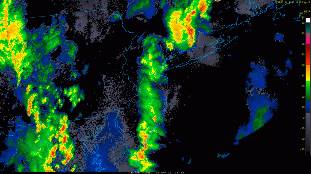 Regional radar thunderstorms